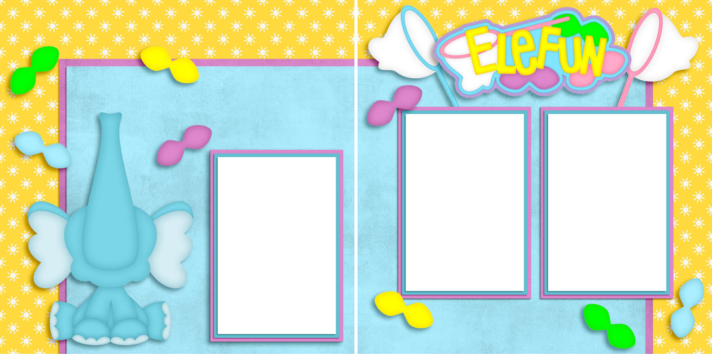 Elefun - Digital Scrapbook Pages - INSTANT DOWNLOAD - EZscrapbooks Scrapbook Layouts Games - Technology
