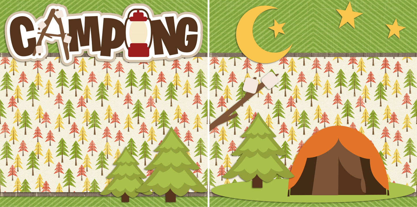Camping NPM - 2293 - EZscrapbooks Scrapbook Layouts Camping - Hiking