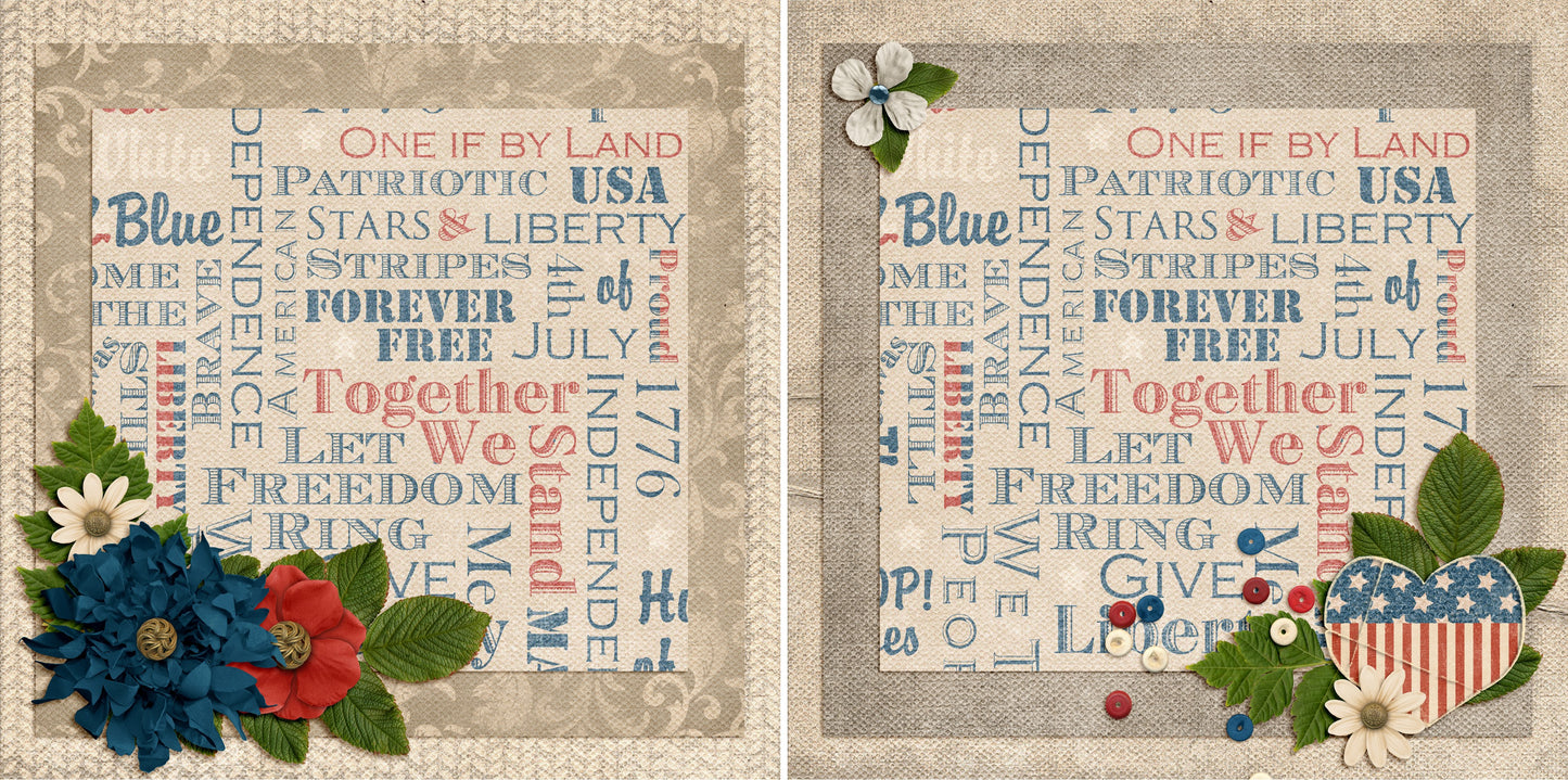 Forever Free NPM - 4871 - EZscrapbooks Scrapbook Layouts July 4th - Patriotic