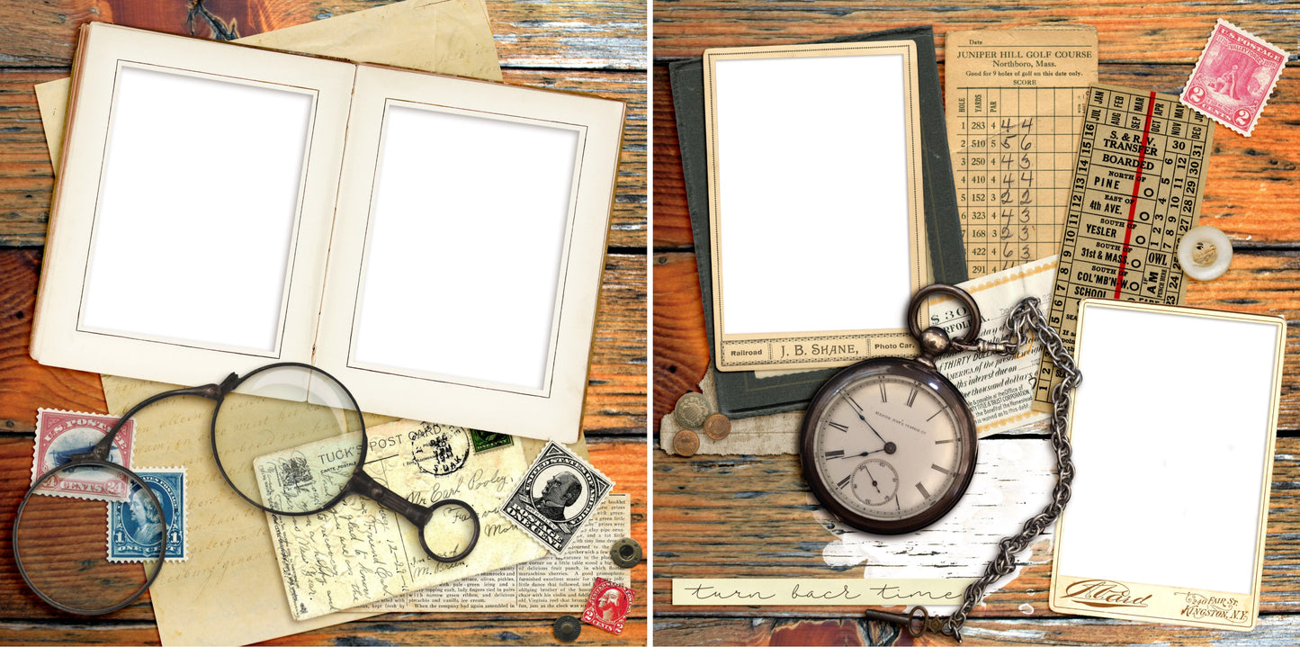 Vintage Father - Digital Scrapbook Pages - INSTANT DOWNLOAD - 2019 - EZscrapbooks Scrapbook Layouts Grandfather, Heritage