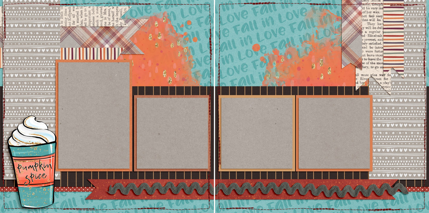 Pumpkin Spice Latte - 5070 - EZscrapbooks Scrapbook Layouts Fall - Autumn, Thanksgiving