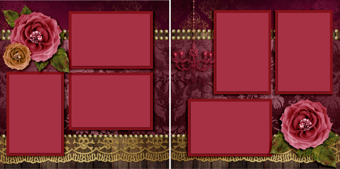 Halloween Rose - 3326 - EZscrapbooks Scrapbook Layouts Girls, Halloween, Love - Valentine, Other