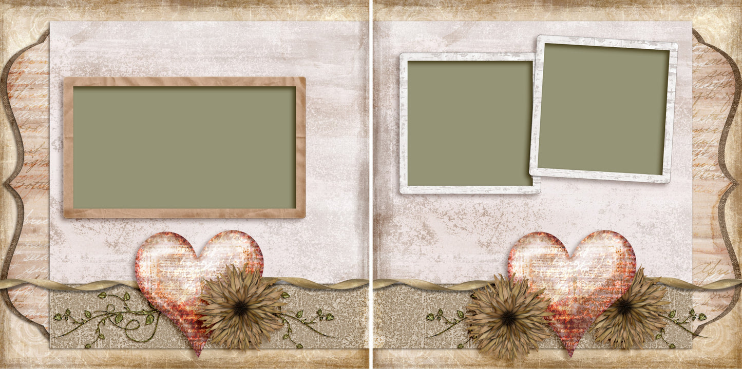 Delicate Heart - 3330 - EZscrapbooks Scrapbook Layouts Girls, Other