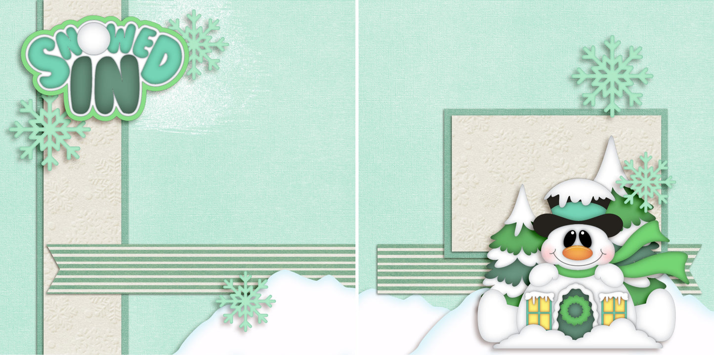 Snowed In NPM - 3487 - EZscrapbooks Scrapbook Layouts Winter