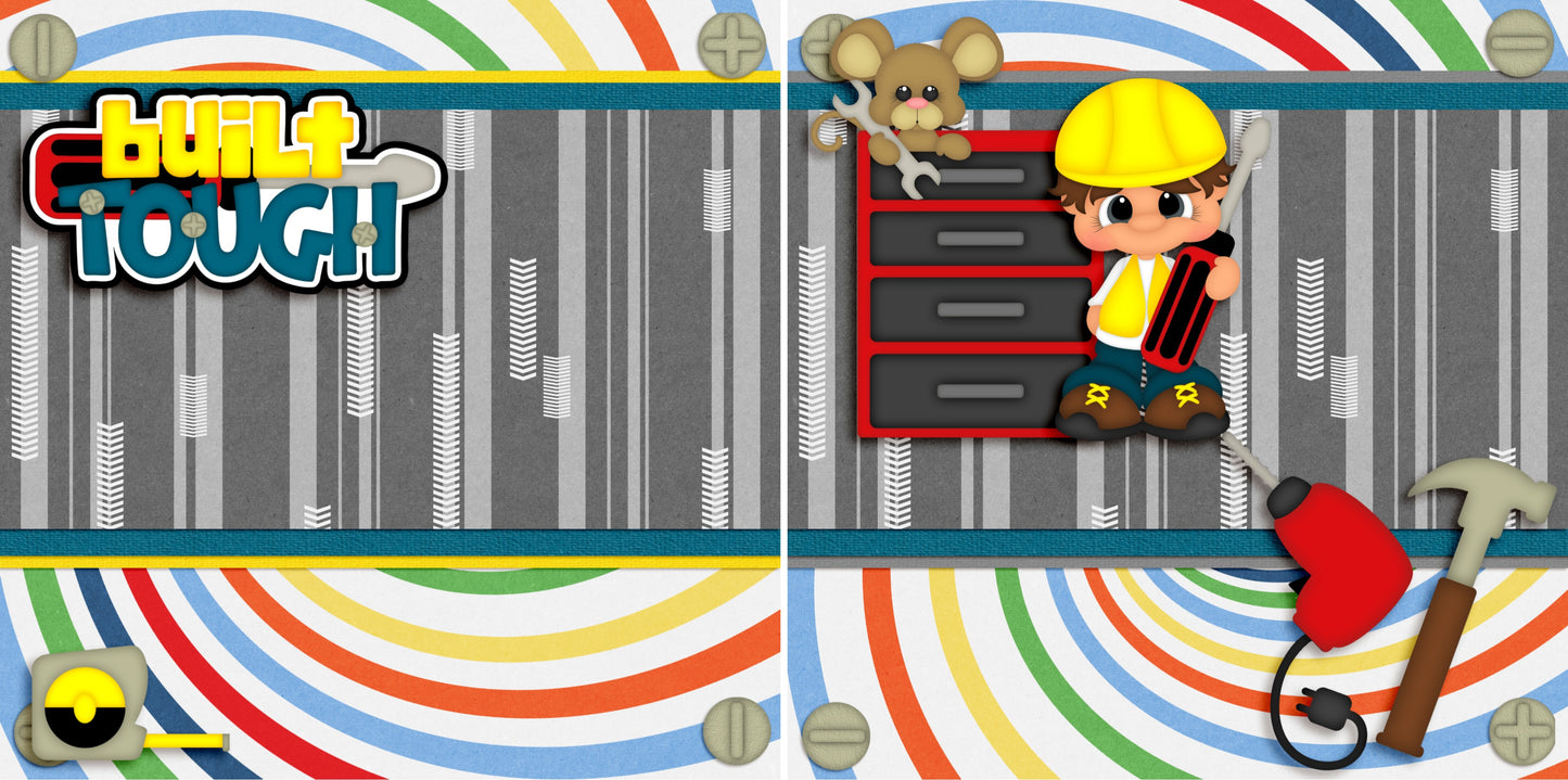 Built Tough Boy NPM - 4177 - EZscrapbooks Scrapbook Layouts Boys, dad