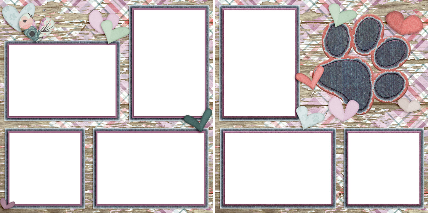 Paw Print Girl - Dog - Digital Scrapbook Pages - INSTANT DOWNLOAD - 2019 - EZscrapbooks Scrapbook Layouts dogs, Pets