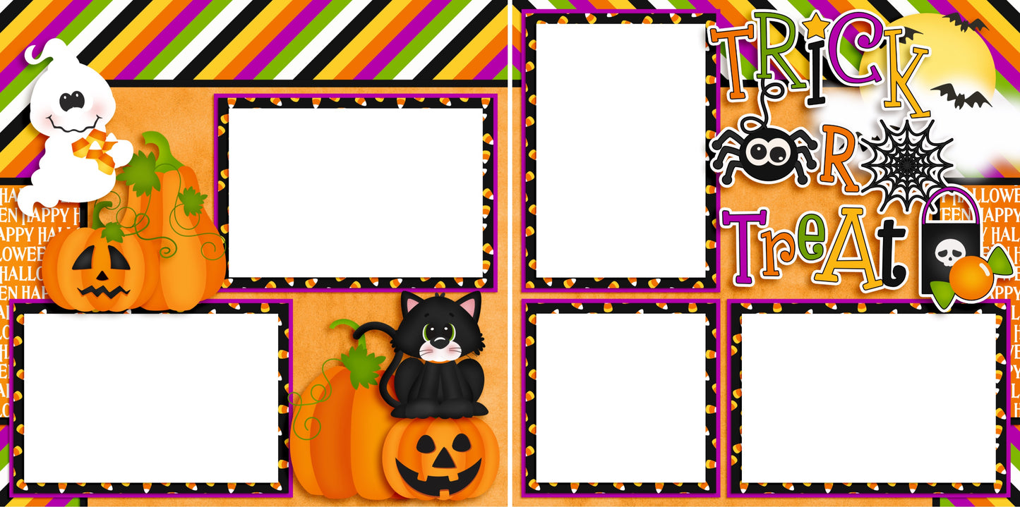 Trick or Treat Spider - Digital Scrapbook Pages - INSTANT DOWNLOAD - EZscrapbooks Scrapbook Layouts Halloween