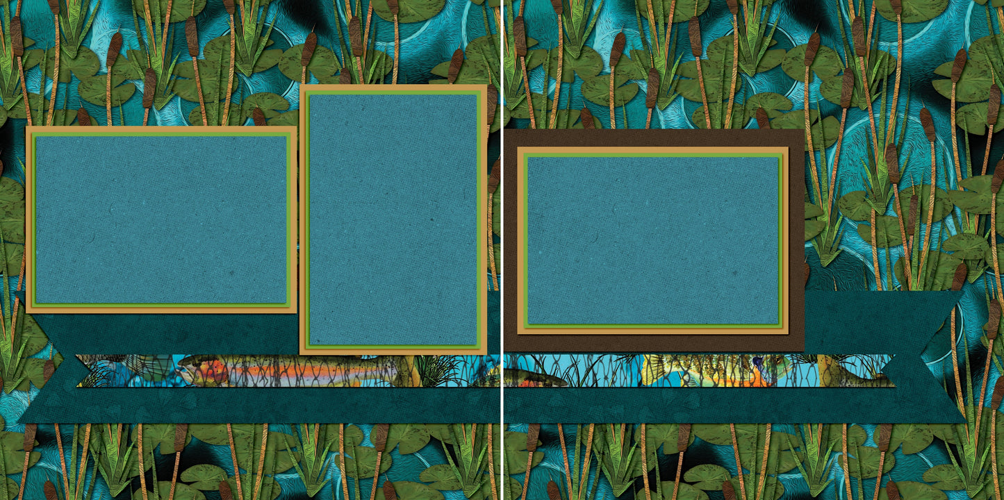 Let's Go Fishing - 5268 - EZscrapbooks Scrapbook Layouts Hunting - Fishing