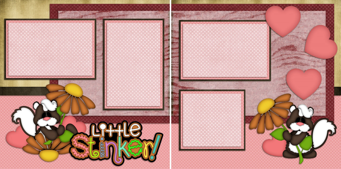 Little Stinker - 984 - EZscrapbooks Scrapbook Layouts Animals, Baby - Toddler