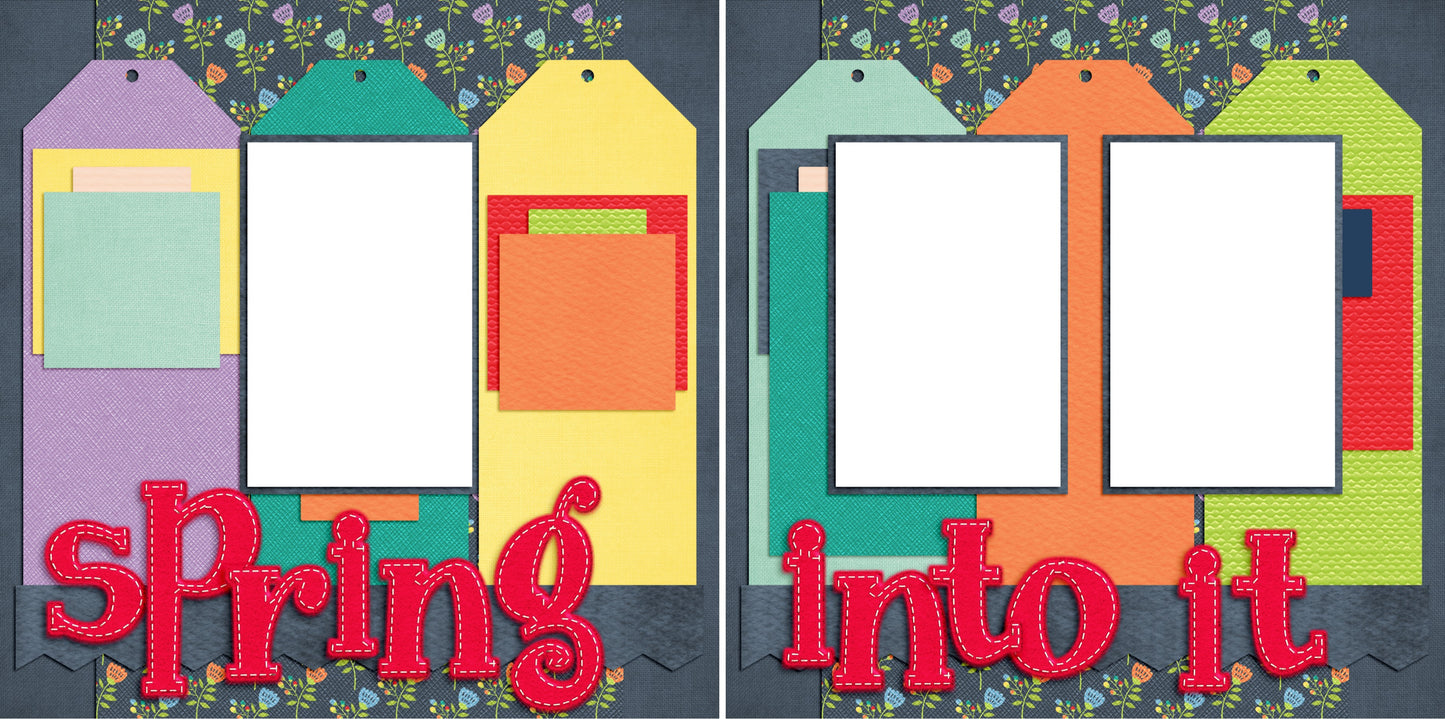Spring Into It - Digital Scrapbook Pages - INSTANT DOWNLOAD - EZscrapbooks Scrapbook Layouts Spring - Easter