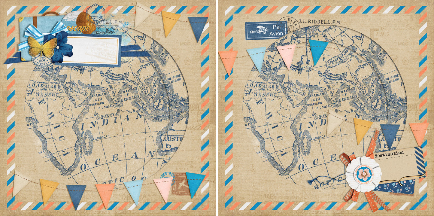 Around the World NPM - 4723 - EZscrapbooks Scrapbook Layouts travel, Vacation