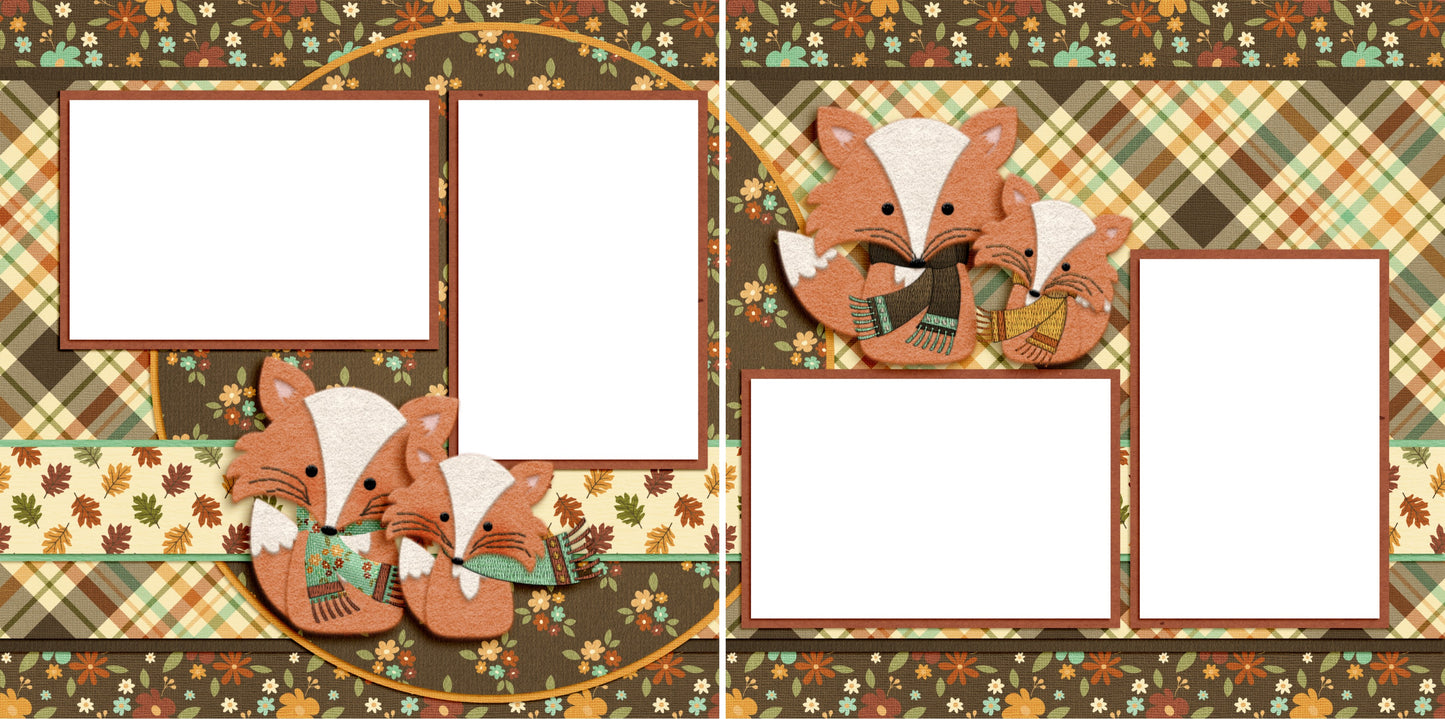 Foxy Fall - Digital Scrapbook Pages - INSTANT DOWNLOAD - EZscrapbooks Scrapbook Layouts Fall - Autumn