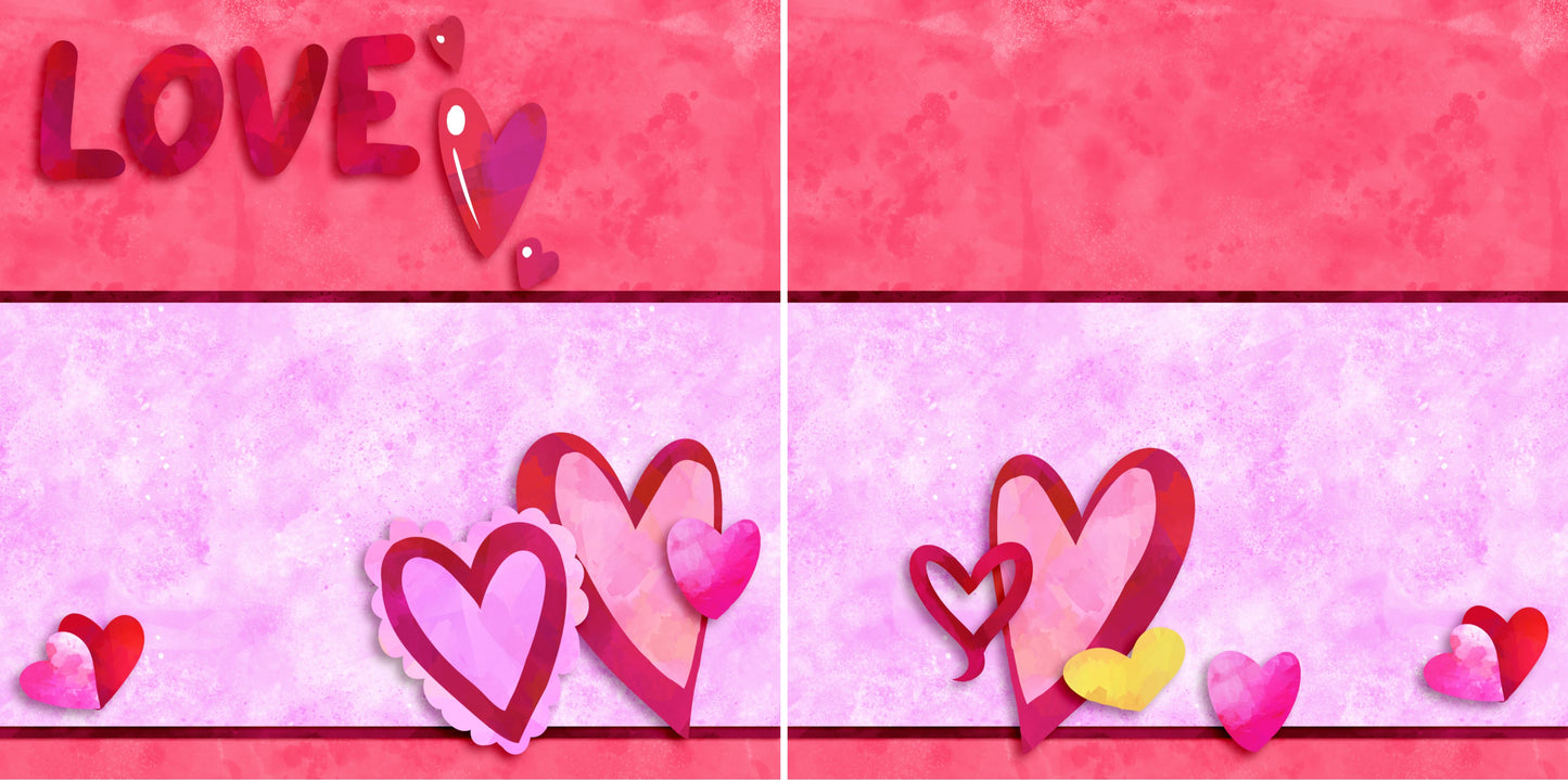 Love Hearts NPM - 2790 - EZscrapbooks Scrapbook Layouts Love - Valentine