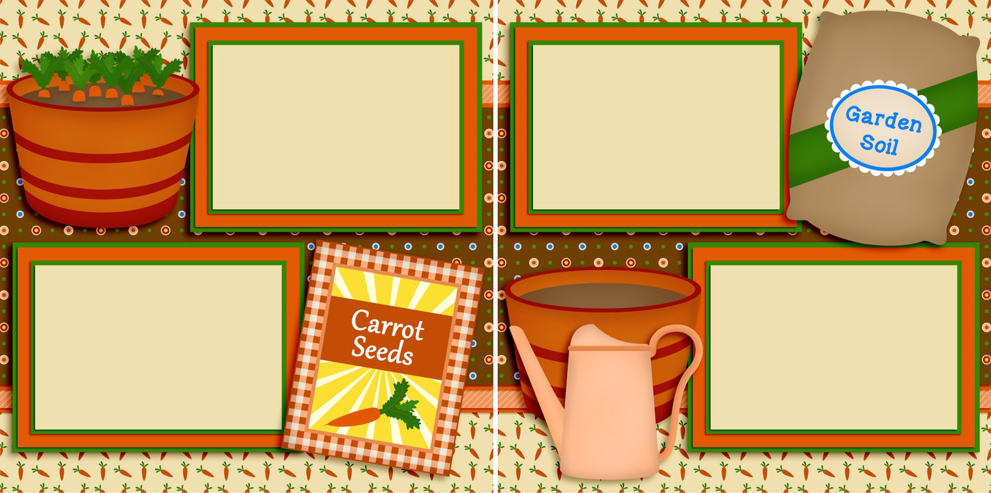 Carrot Seeds - 2711 - EZscrapbooks Scrapbook Layouts Farm - Garden, Spring - Easter