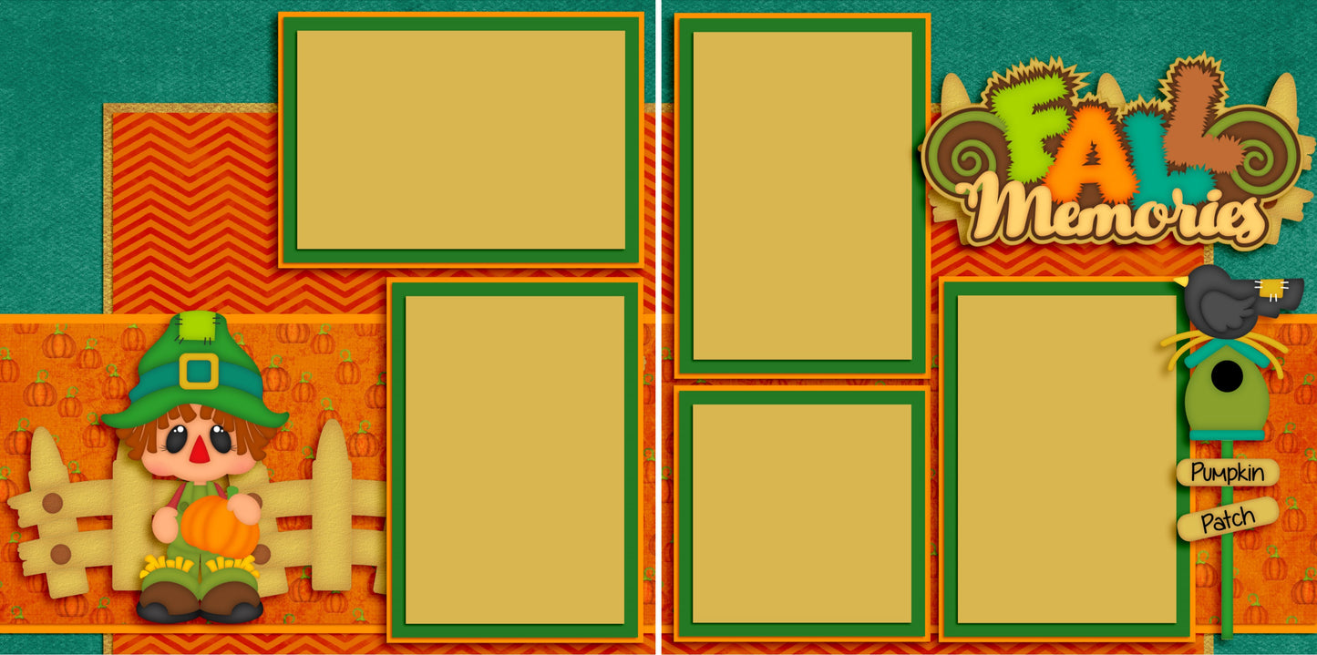 Fall Memories Boy - 3530 - EZscrapbooks Scrapbook Layouts Fall - Autumn
