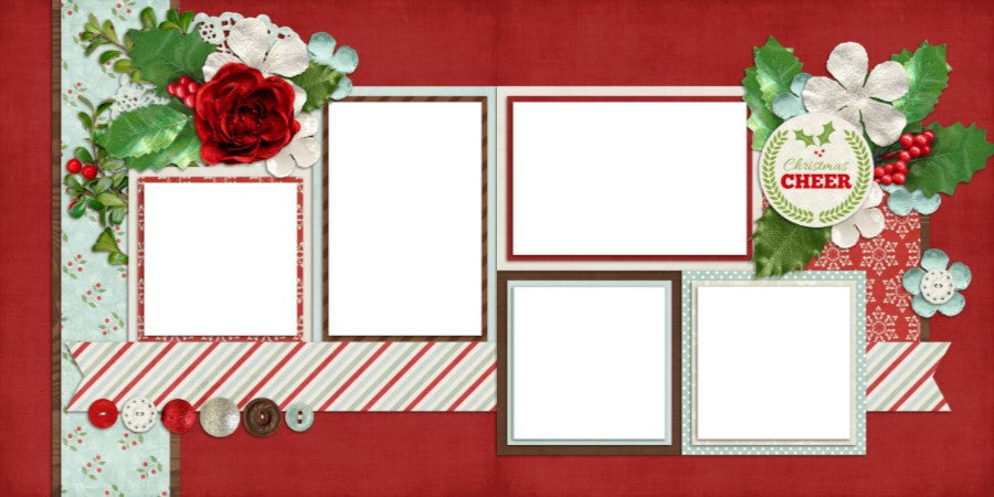 Christmas Cheer - Digital Scrapbook Pages - INSTANT DOWNLOAD - EZscrapbooks Scrapbook Layouts