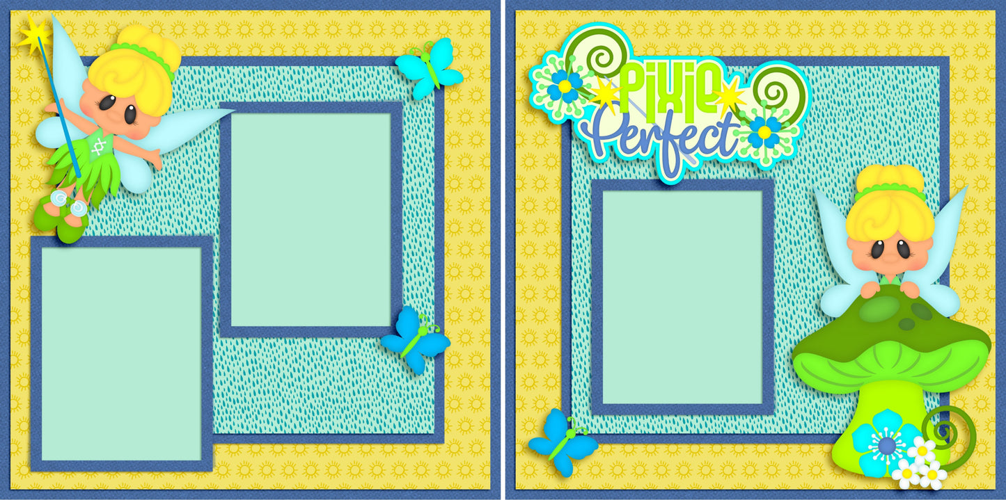 Pixie Perfect - 4614 - EZscrapbooks Scrapbook Layouts Disney, Girls