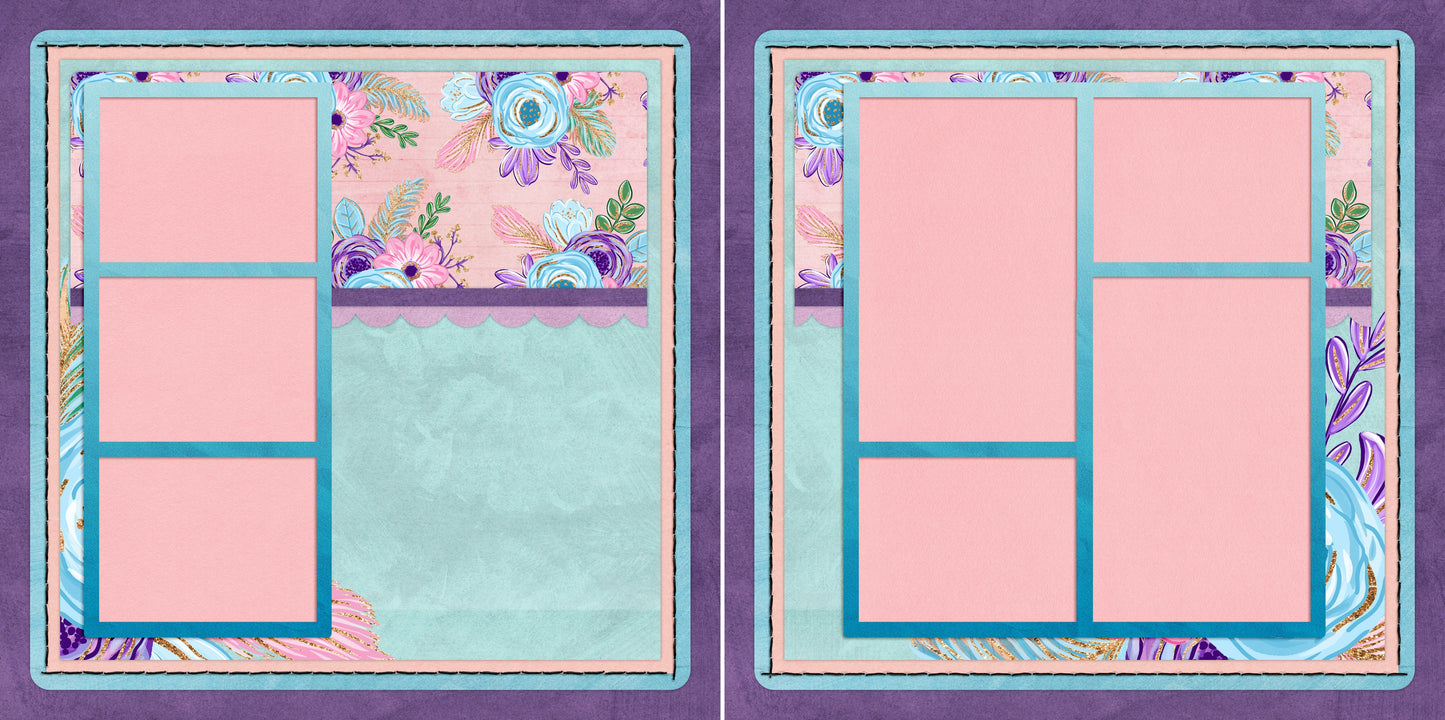 Little Miss - 5400 - EZscrapbooks Scrapbook Layouts Floral, Girls