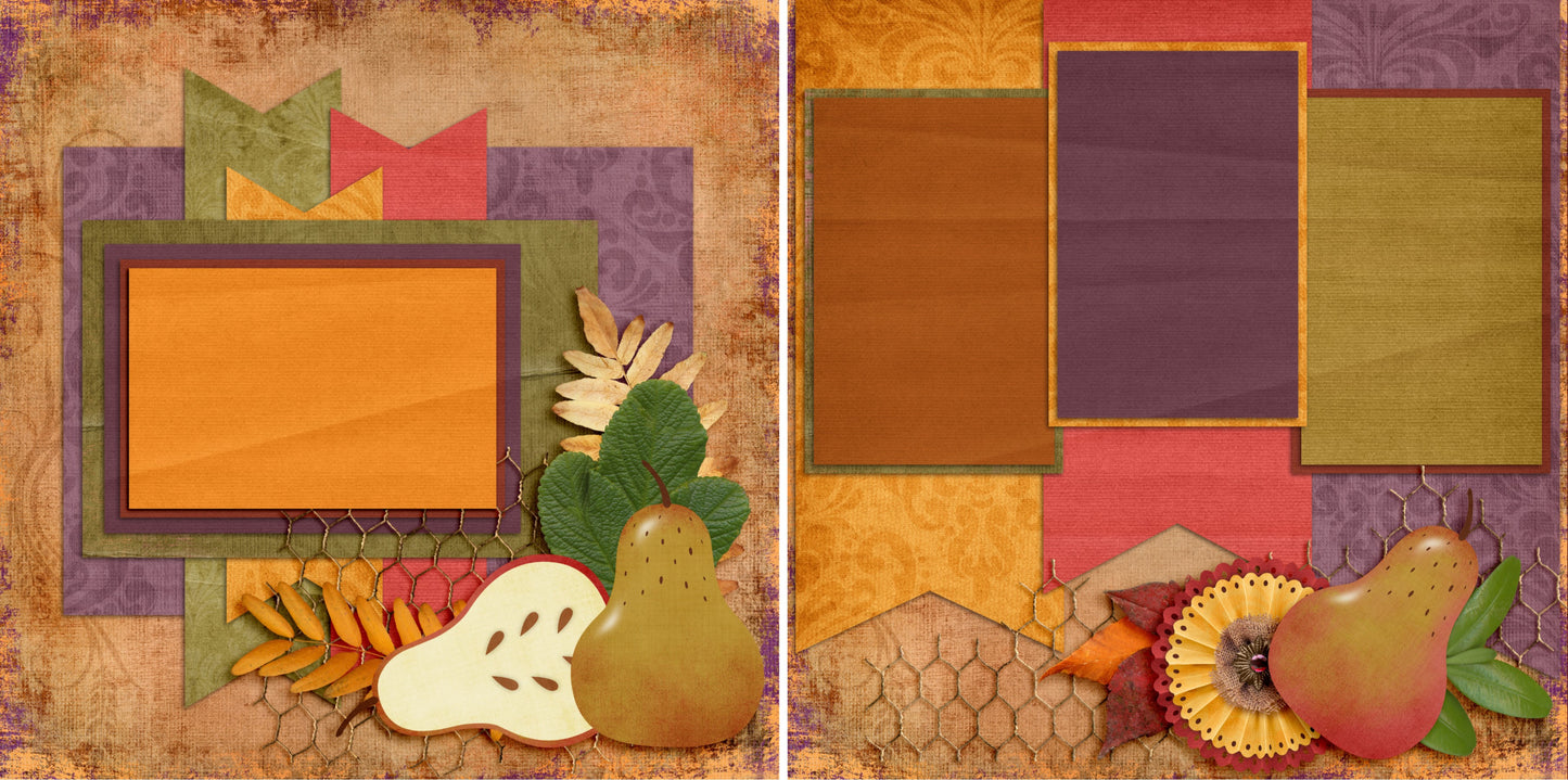 Autumn Harvest - 3514 - EZscrapbooks Scrapbook Layouts Fall - Autumn, Thanksgiving