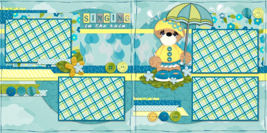 Rainy Day Bear - 824 - EZscrapbooks Scrapbook Layouts Girls, Other