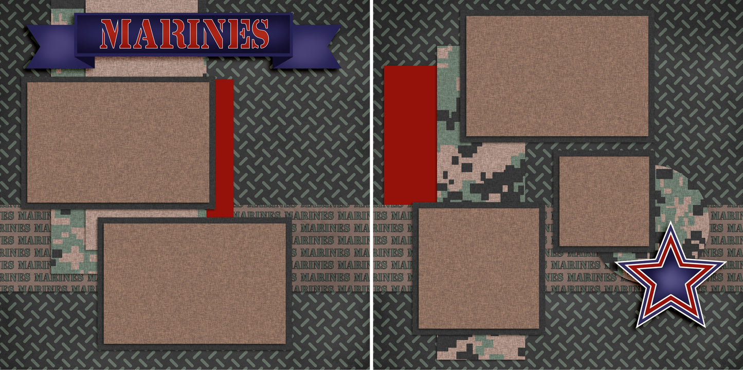 Marines - 4896 - EZscrapbooks Scrapbook Layouts Military