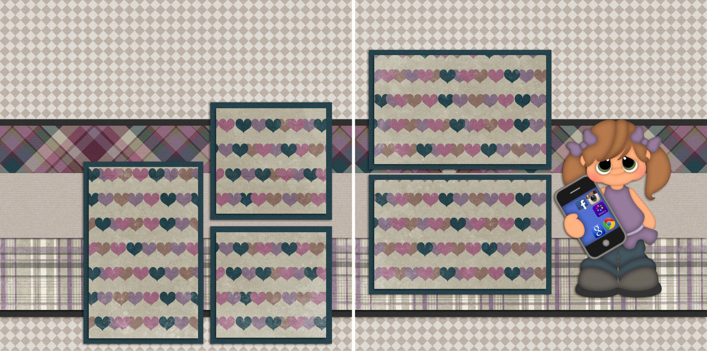 Cell Phone Girl - 134 - EZscrapbooks Scrapbook Layouts Games - Technology, Kids