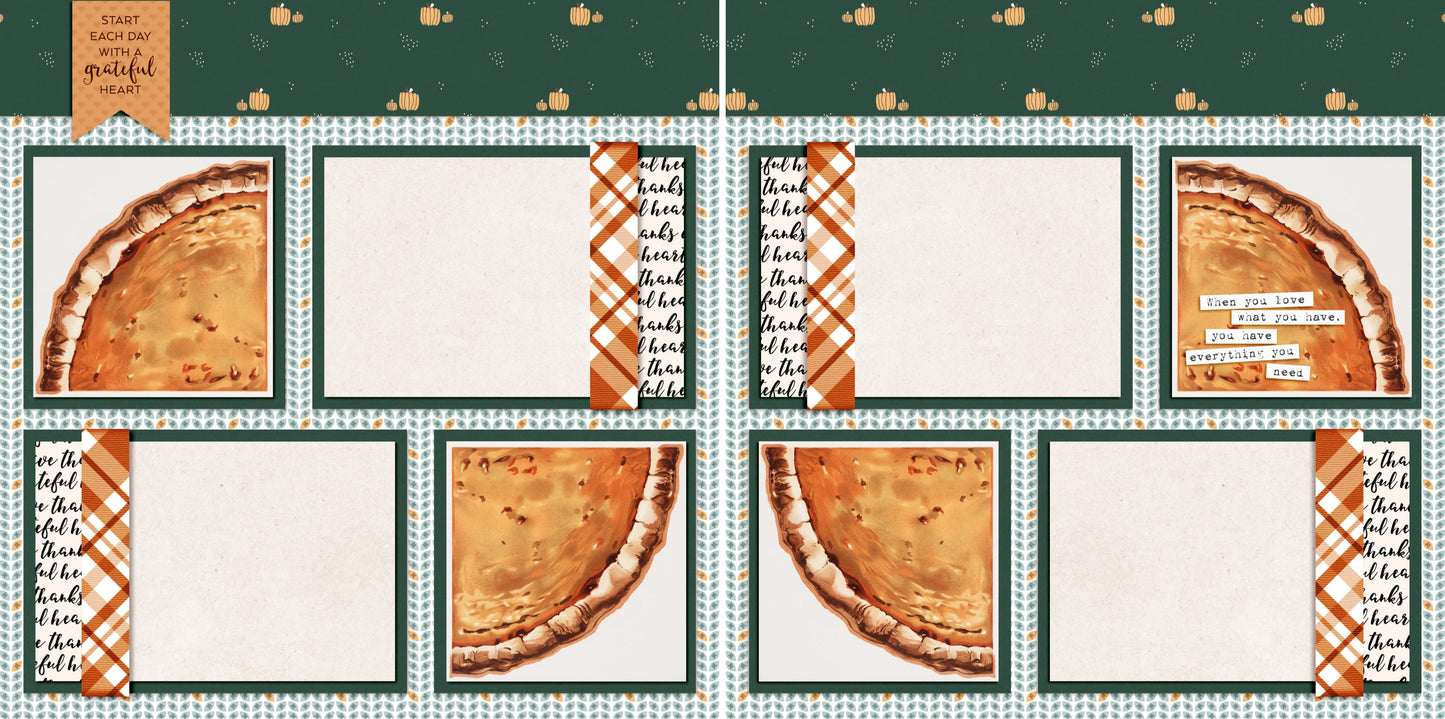 Grateful Heart - 4406 - EZscrapbooks Scrapbook Layouts Family, Thanksgiving