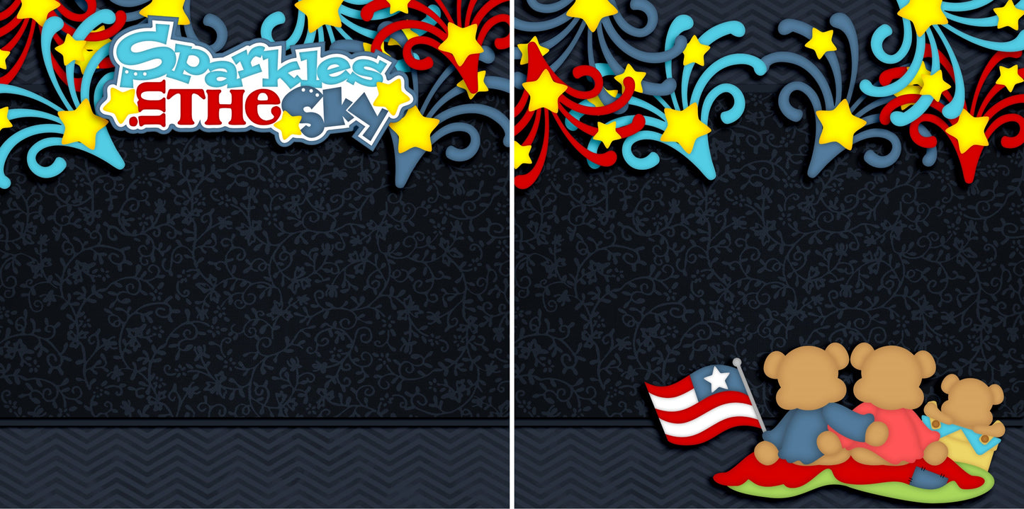 Sparkles in the Sky NPM - 2820 - EZscrapbooks Scrapbook Layouts July 4th - Patriotic