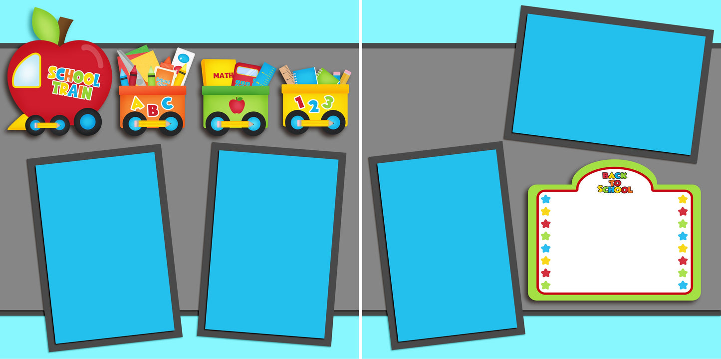 School Train - 4912 - EZscrapbooks Scrapbook Layouts School