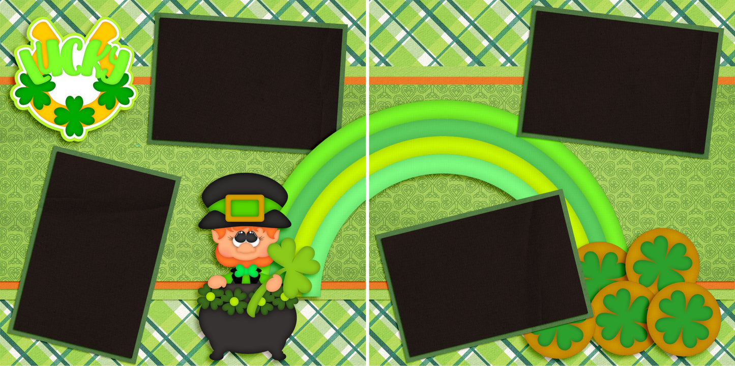 Lucky - 4180 - EZscrapbooks Scrapbook Layouts St Patrick's Day
