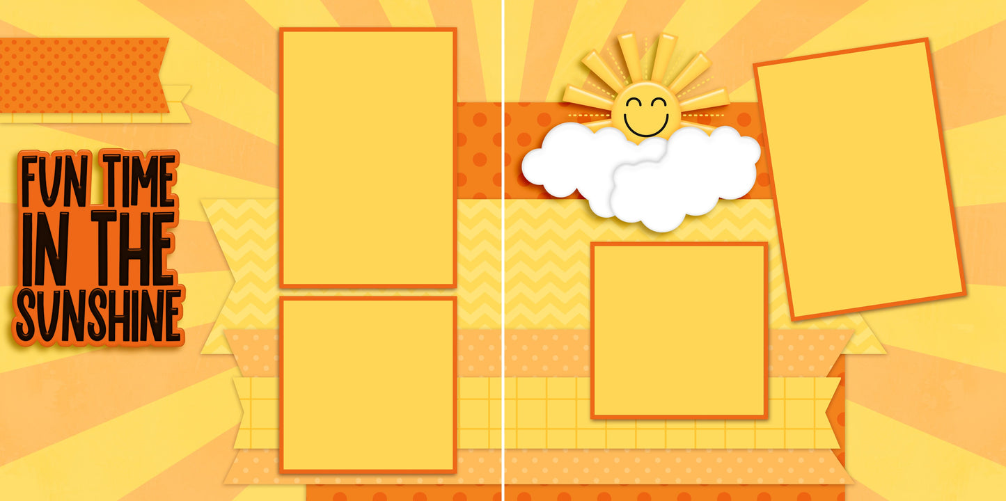 Fun Time in the Sunshine - 5550 - EZscrapbooks Scrapbook Layouts Summer, Swimming - Pool