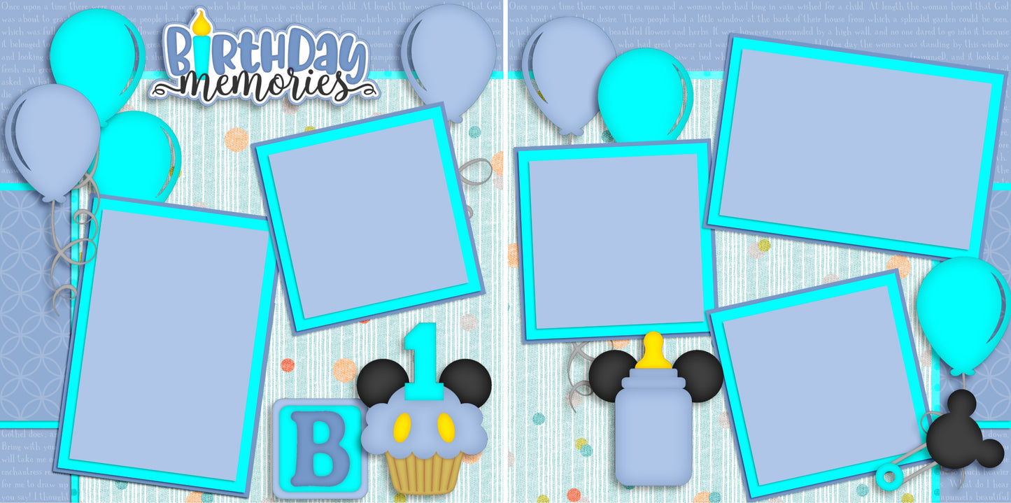 Birthday Memories Boy - 3438 - EZscrapbooks Scrapbook Layouts Baby - Toddler, Birthday