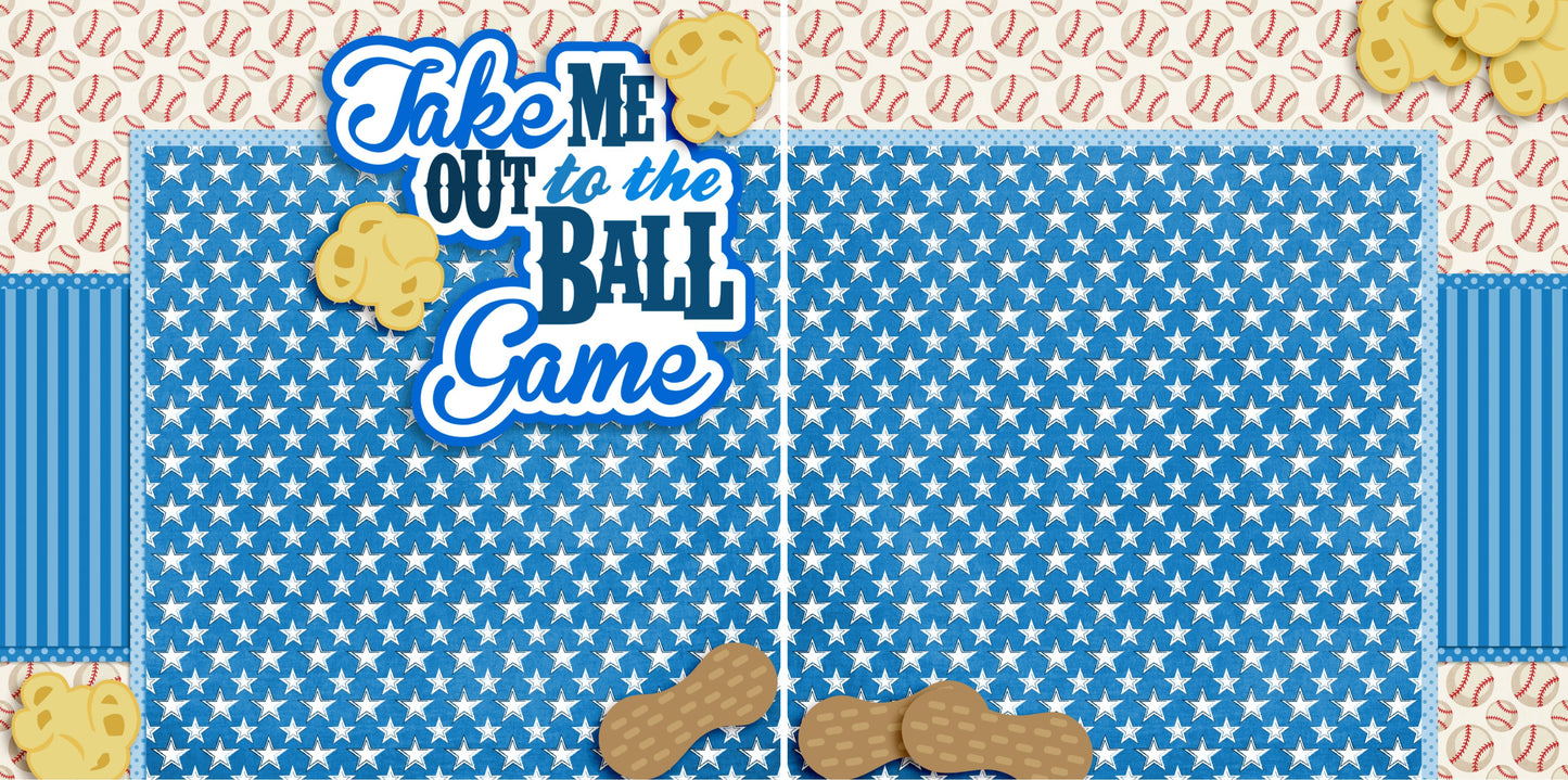 Take Me Out to the Ball Game Blue NPM - 3229 - EZscrapbooks Scrapbook Layouts baseball, Sports