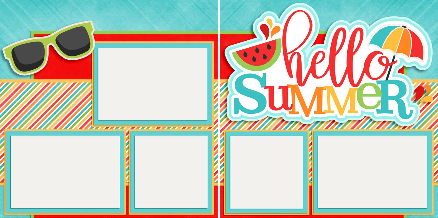 Hello Summer - 3378 - EZscrapbooks Scrapbook Layouts Beach - Tropical, Summer