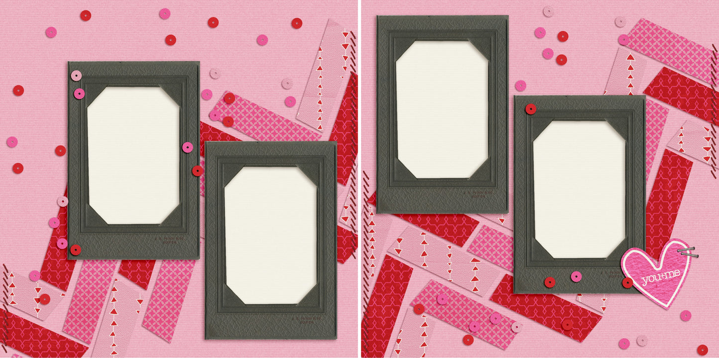 You and Me - 4576 - EZscrapbooks Scrapbook Layouts Love - Valentine