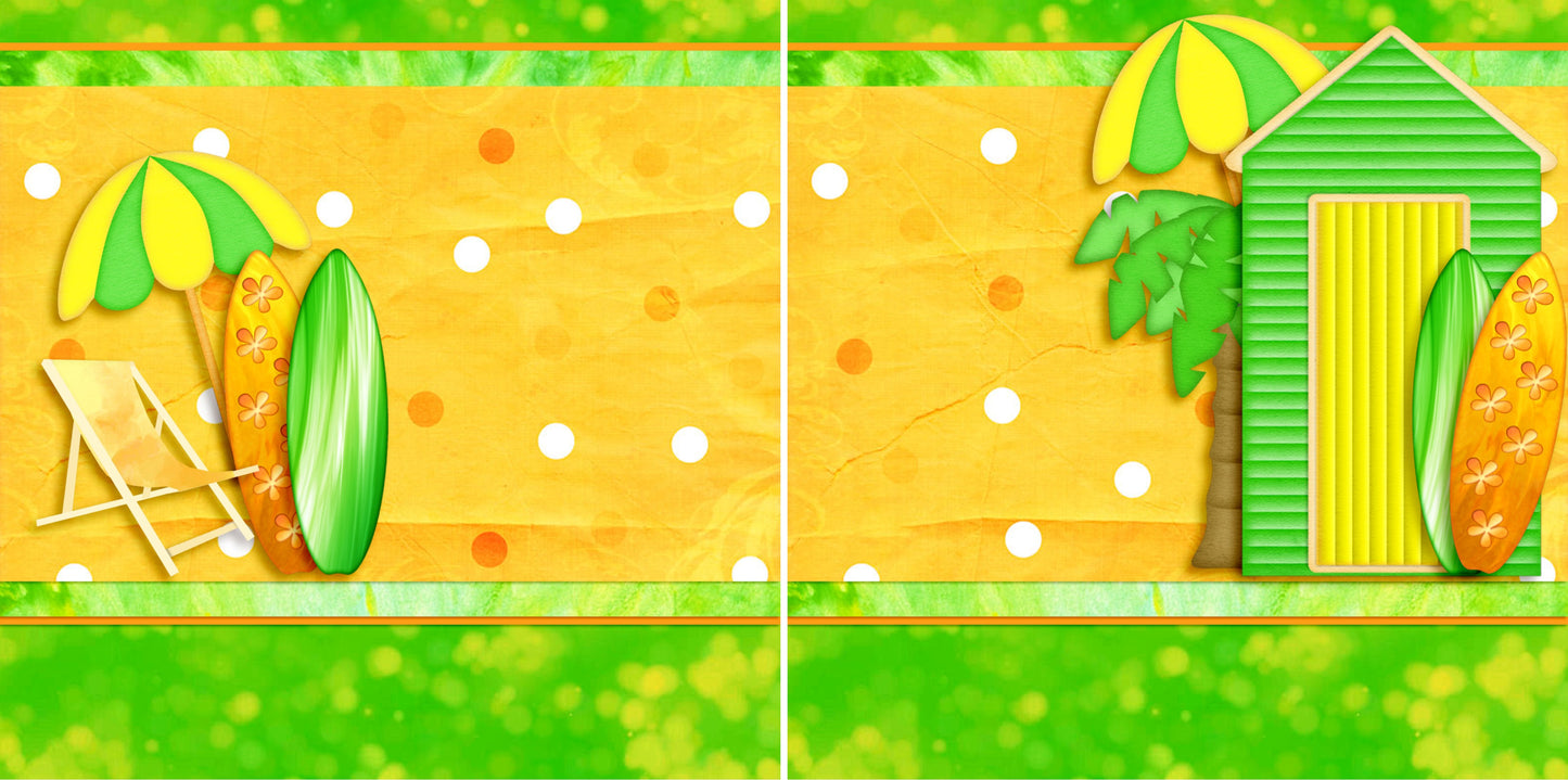 Walking on Sunshine NPM - 2952 - EZscrapbooks Scrapbook Layouts Beach - Tropical, Swimming - Pool