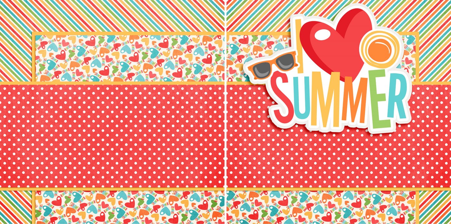 I Heart Summer NPM - 3209 - EZscrapbooks Scrapbook Layouts Summer