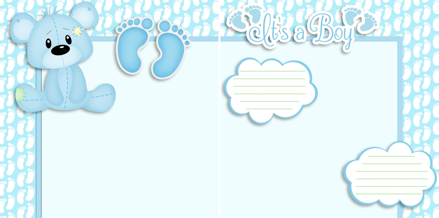 It's a Boy Bear NPM - 3807 - EZscrapbooks Scrapbook Layouts Baby - Toddler
