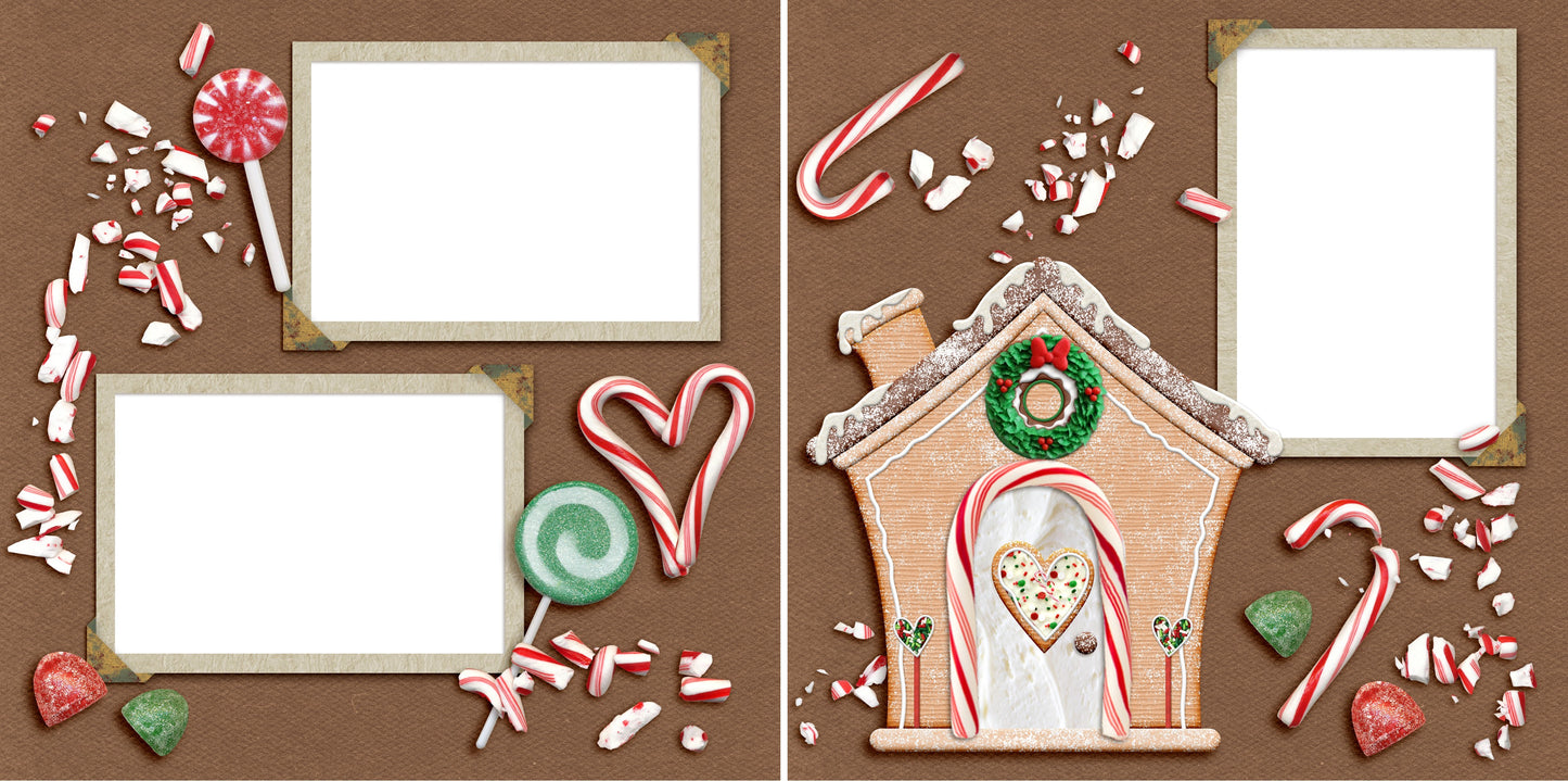 Christmas Sweets - Digital Scrapbook Pages - INSTANT DOWNLOAD - 2019 - EZscrapbooks Scrapbook Layouts Christmas