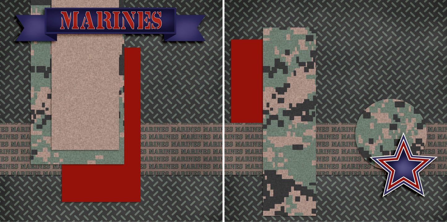 Marines NPM - 4897 - EZscrapbooks Scrapbook Layouts Military