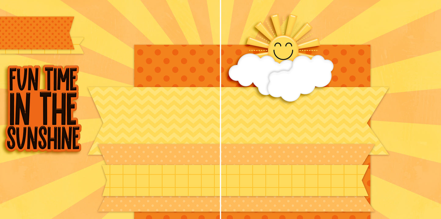 Fun Time in the Sunshine NPM - 5551 - EZscrapbooks Scrapbook Layouts Summer, Swimming - Pool