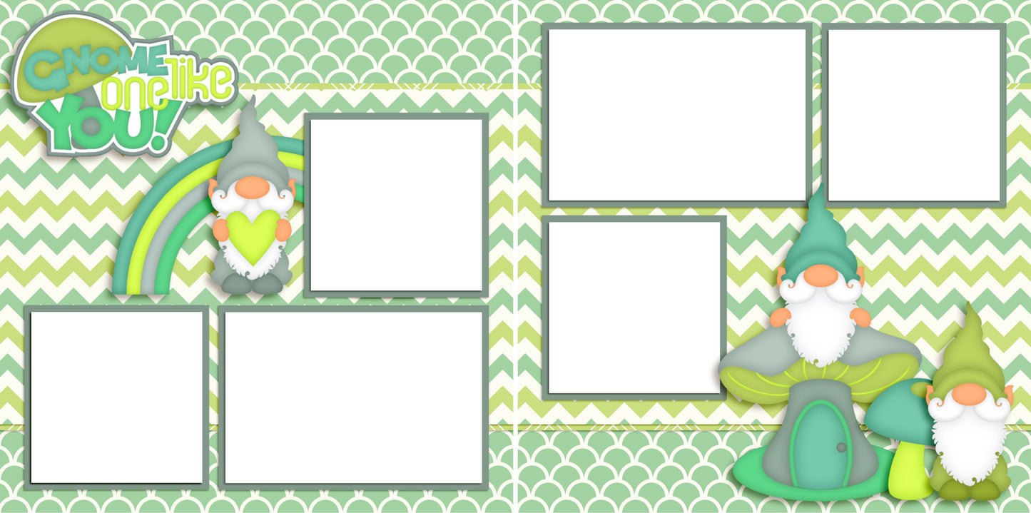 Gnome One Like You - Digital Scrapbook Pages - INSTANT DOWNLOAD - EZscrapbooks Scrapbook Layouts Farm - Garden