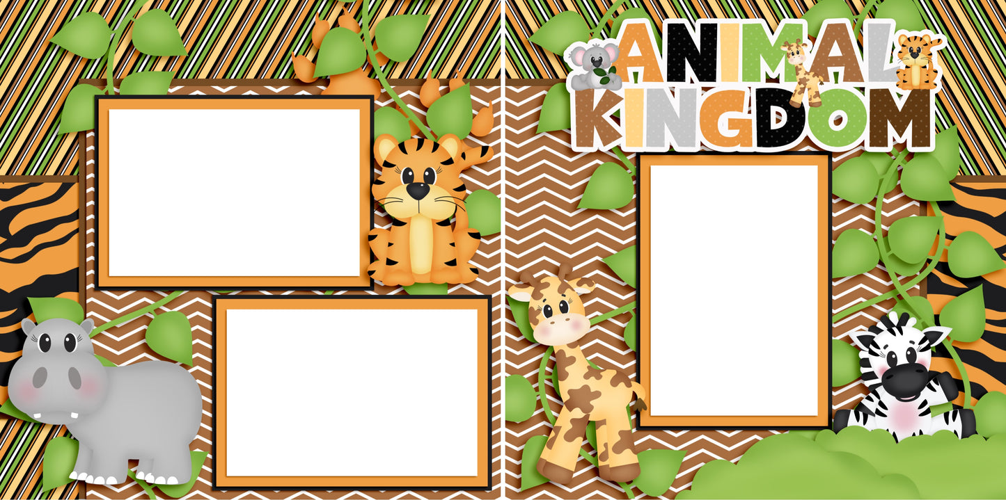 Animal Kingdom - Digital Scrapbook Pages - INSTANT DOWNLOAD - EZscrapbooks Scrapbook Layouts Animals, Disney