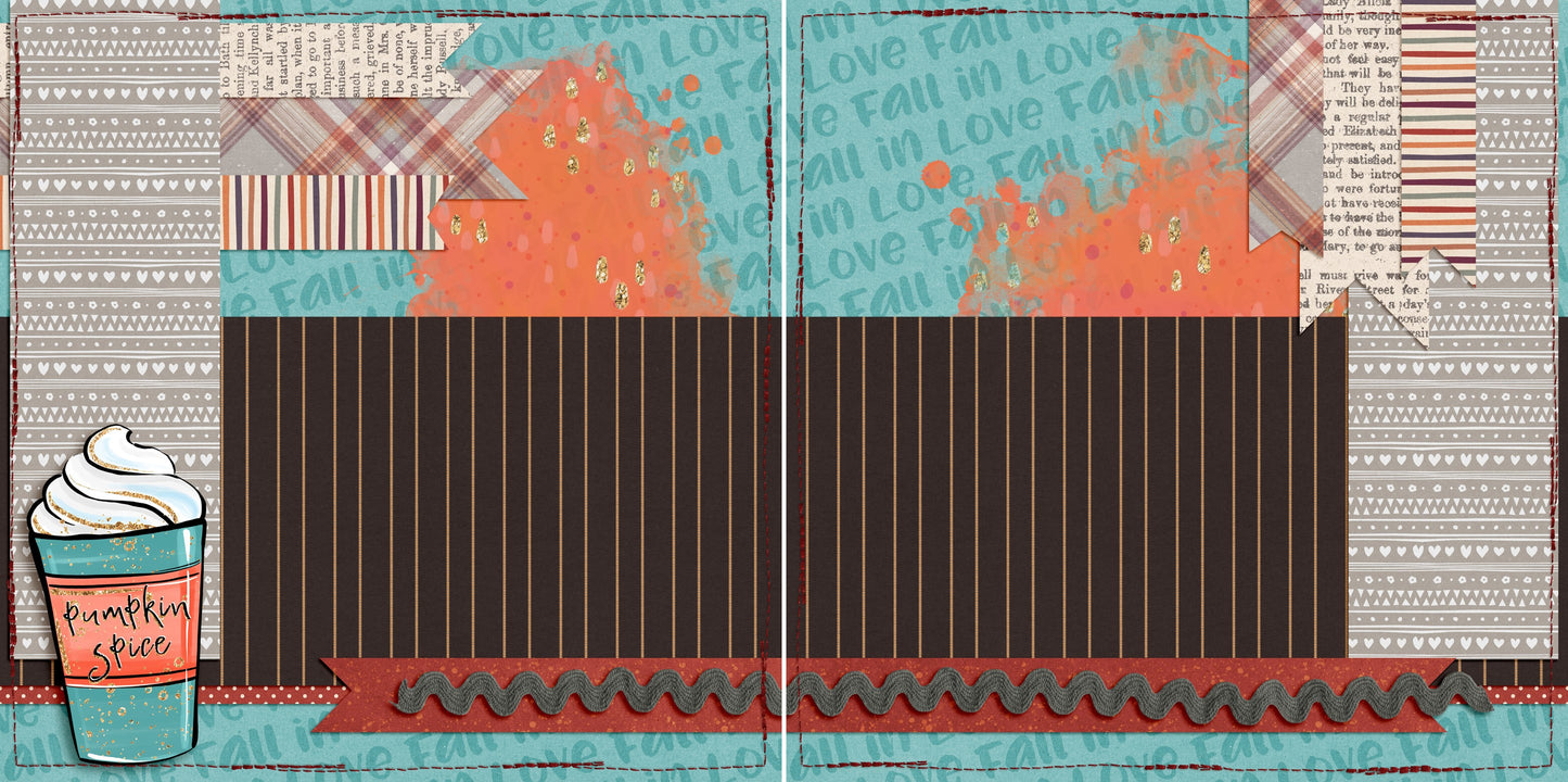 Pumpkin Spice Latte NPM - 5071 - EZscrapbooks Scrapbook Layouts Fall - Autumn, Thanksgiving