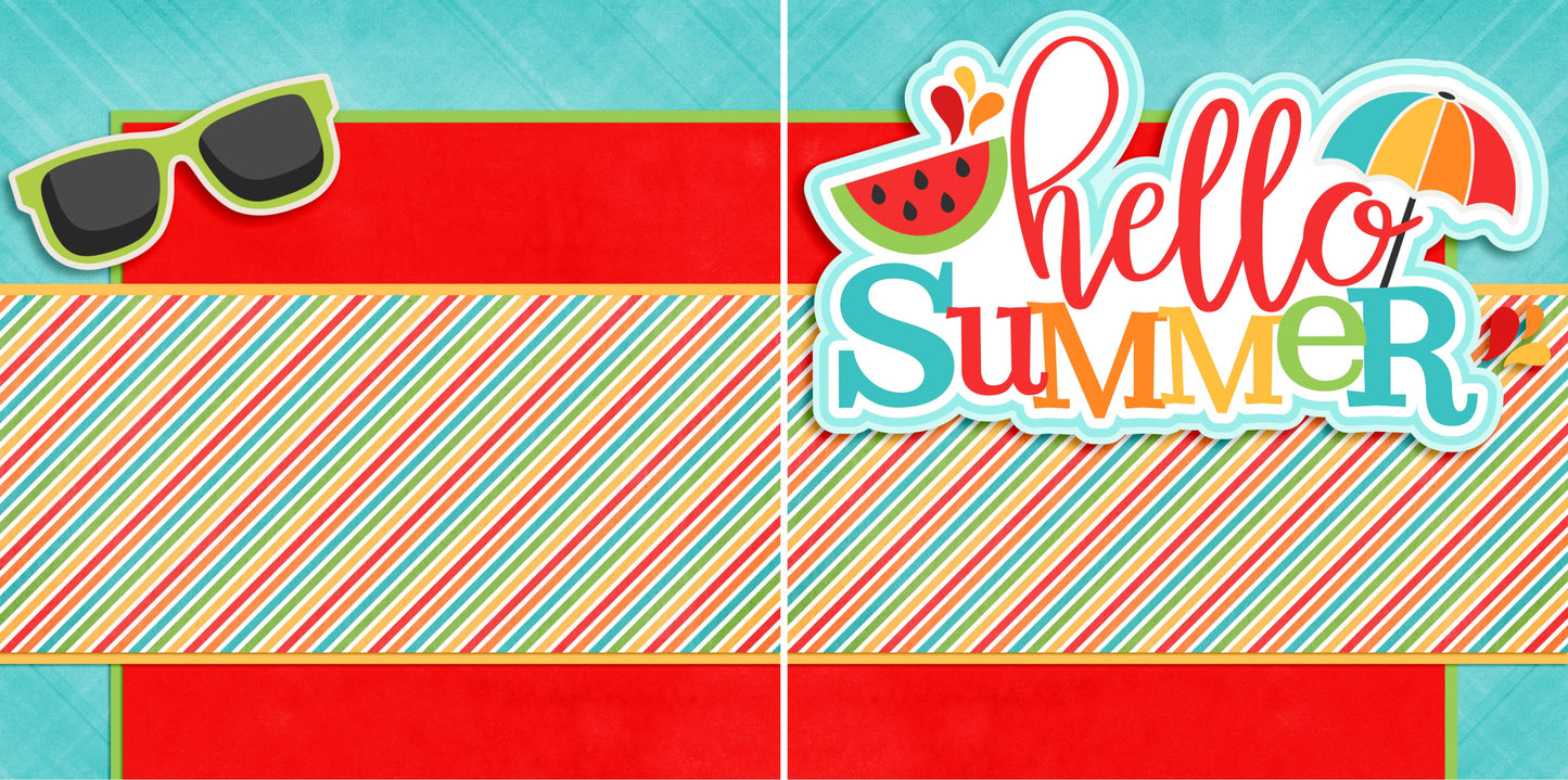 Hello Summer NPM - 3379 - EZscrapbooks Scrapbook Layouts Beach - Tropical, Summer