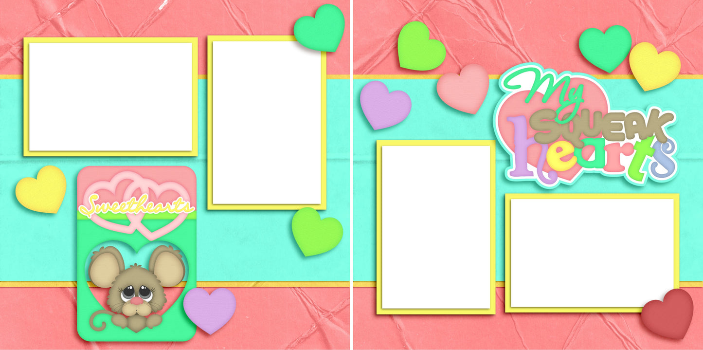 My Squeak Hearts - Digital Scrapbook Pages - INSTANT DOWNLOAD - EZscrapbooks Scrapbook Layouts Baby - Toddler, Love - Valentine