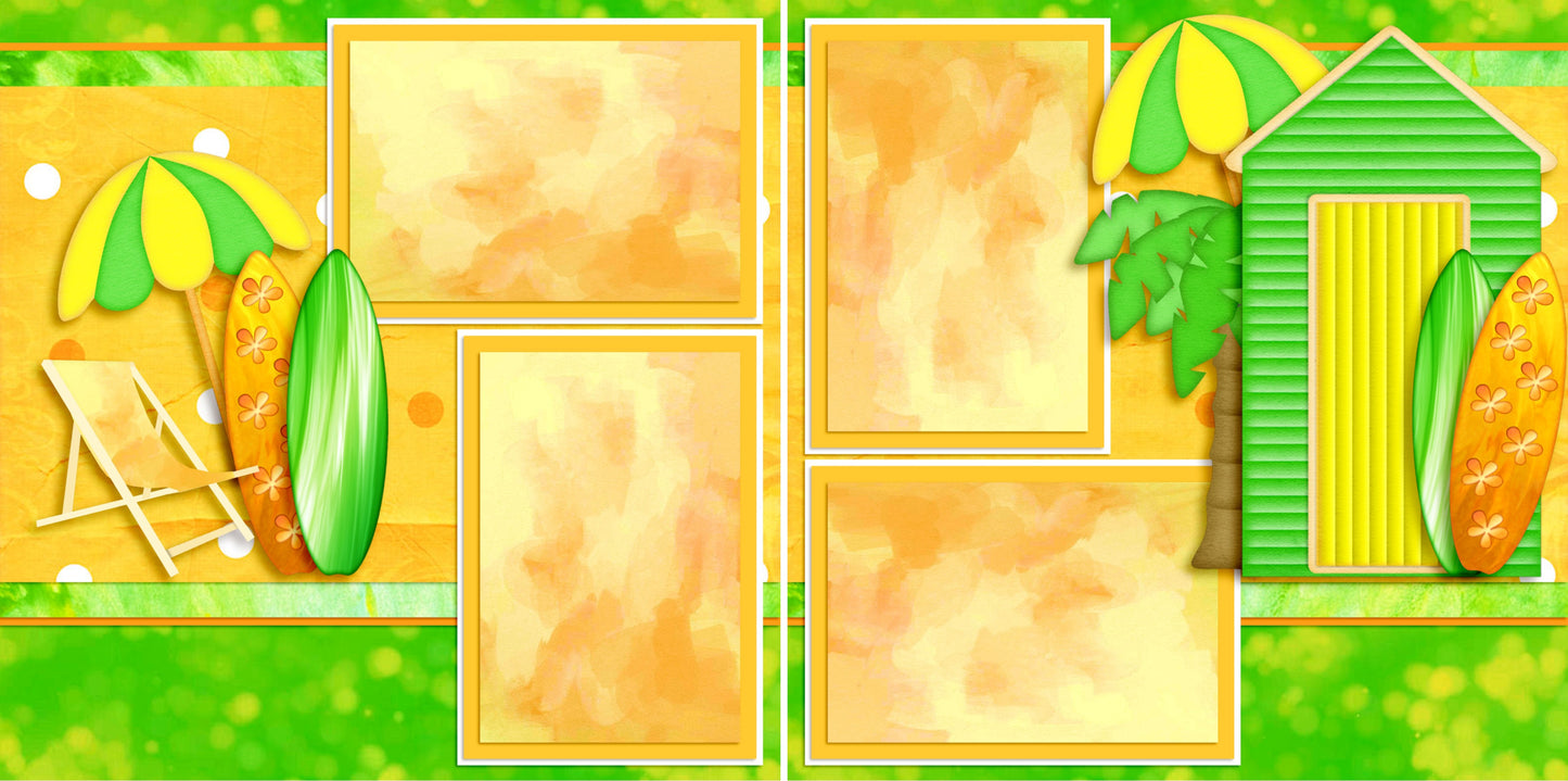 Walking on Sunshine - 2951 - EZscrapbooks Scrapbook Layouts Beach - Tropical, Swimming - Pool