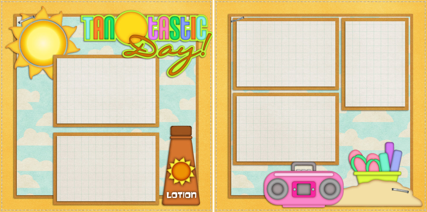 Tantastic - 2064 - EZscrapbooks Scrapbook Layouts Beach - Tropical, Kids, Spring - Easter, Summer, Vacation