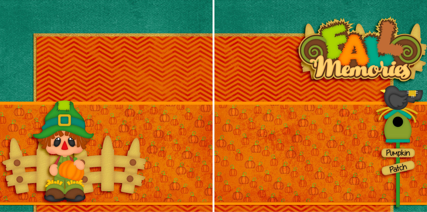 Fall Memories Boy NPM - 3531 - EZscrapbooks Scrapbook Layouts Fall - Autumn