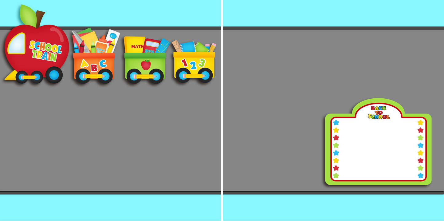 School Train NPM - 4913 - EZscrapbooks Scrapbook Layouts School